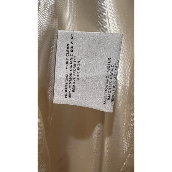 1990s Jessica McClintock Ivory Embroidered Strapless Formal Gown USA made XS - Picture 12 of 16